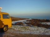 New Year's Eve on Exmoor: [Monday 31st December 2001] To break the monotony of new year's eve, four of us decided to go and stay in Rob's camper van in near arctic conditions on Exmoor. Genius.