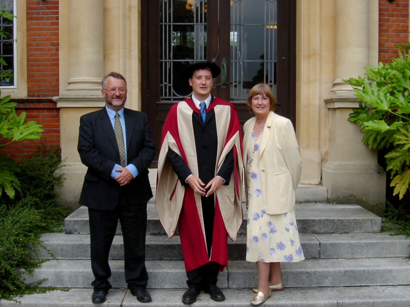 Graduation: My PhD graduation ceremony at Reading University.